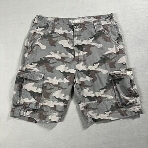 Wrangler Cargo Shorts Mens 36 Green Camo 10" Ripstop Utility Military